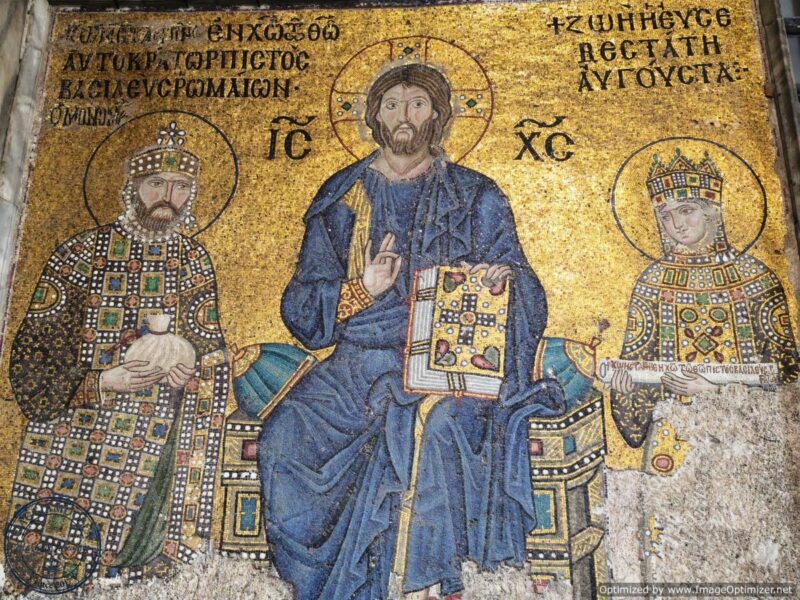 Mosaico bizantino all’interno di Santa Sofia a Istanbul